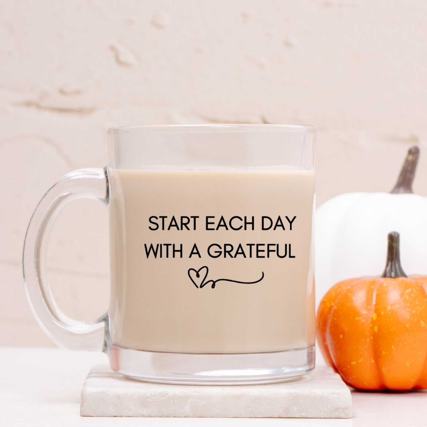 Grateful Heart Glass Mug