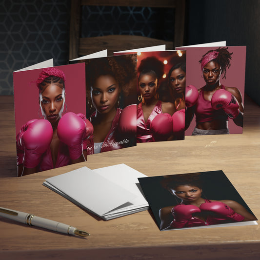 Breast Cancer Supporter/Survivor Greeting Cards (5-Pack:  included 3 - blank, 2 - support/encouragement)