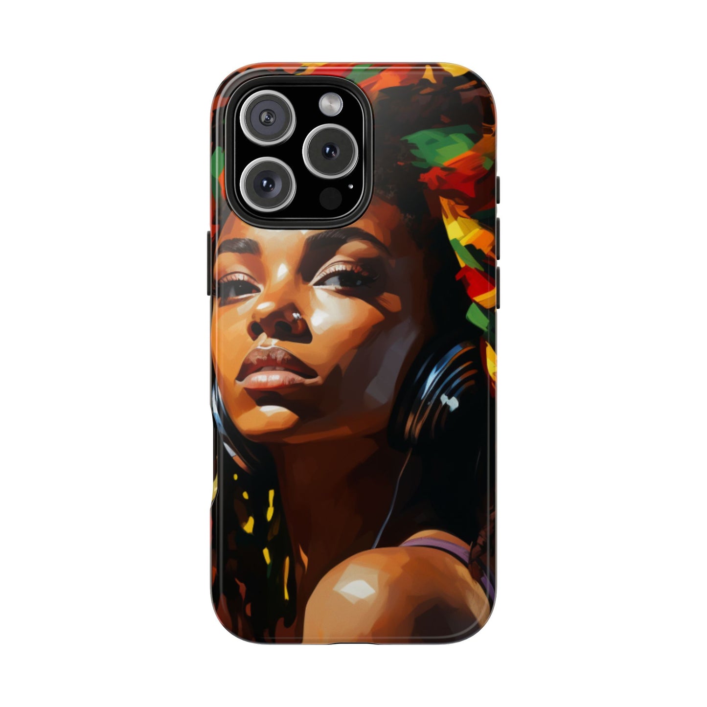 Beautiful Black Rasta Diva Tough Phone Case