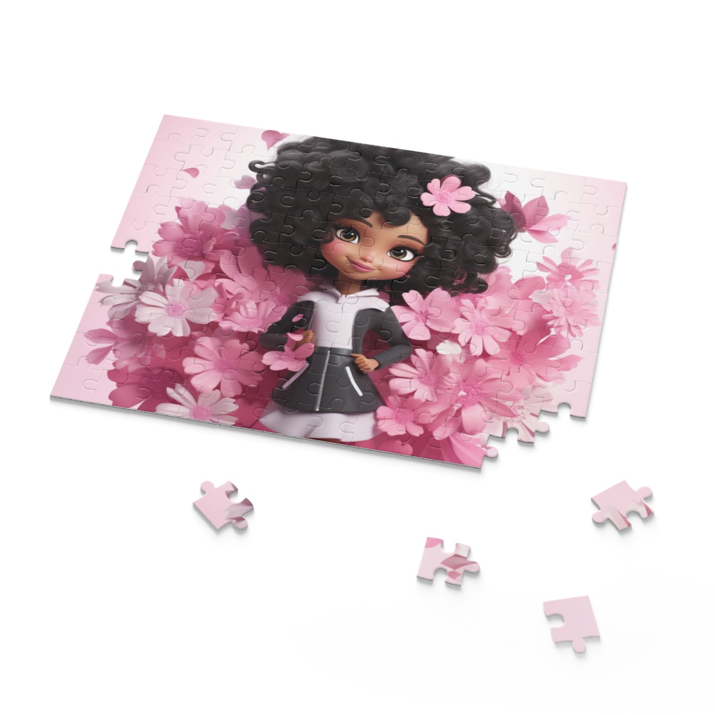 Beautiful Black Fairy (Pink) Jigsaw Puzzle (120, 252, 500-Piece)