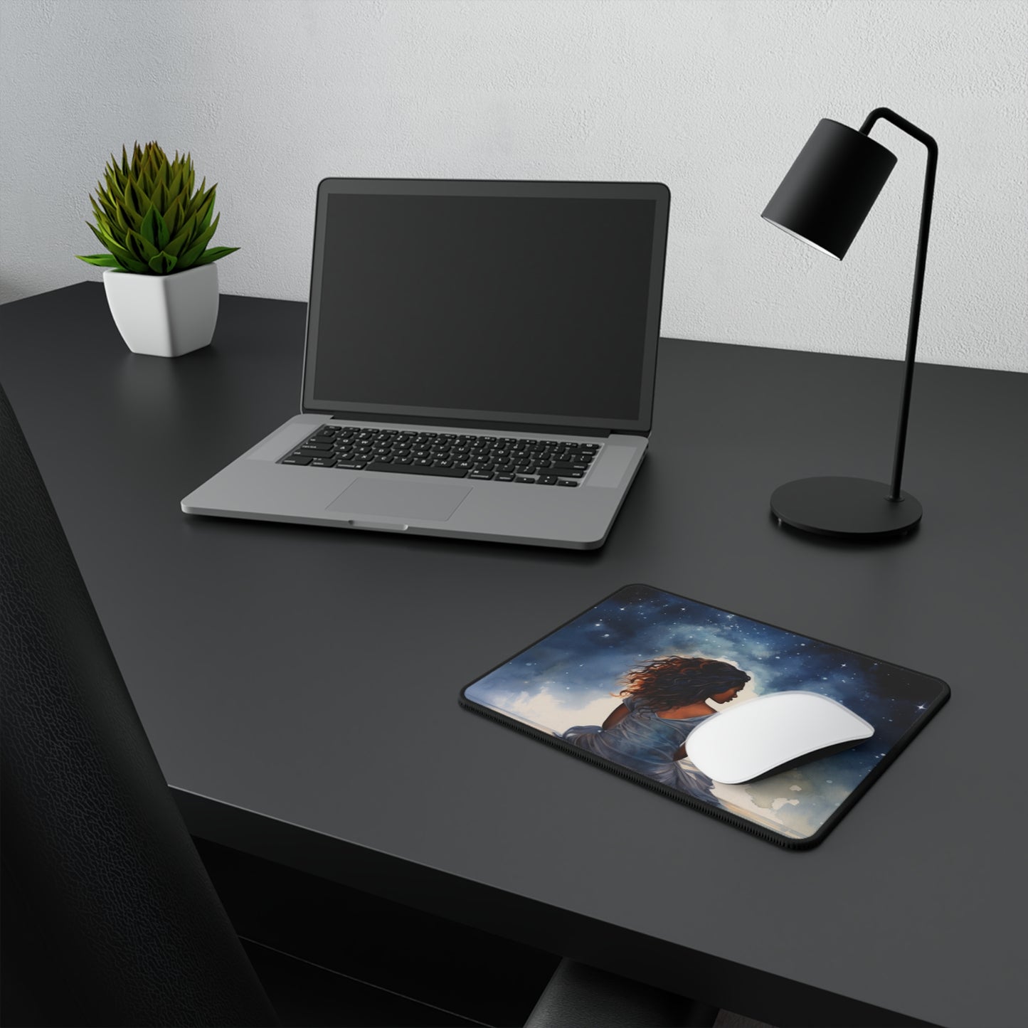 Beautiful Black Moonlight Diva Mouse Pad