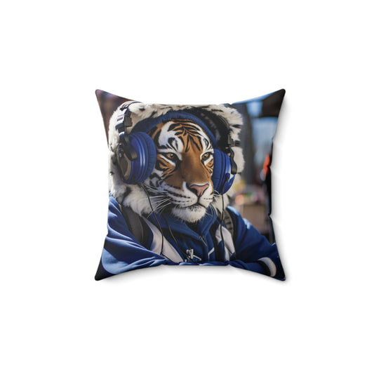 Chllin' Tiger Spun Polyester Square Pillow