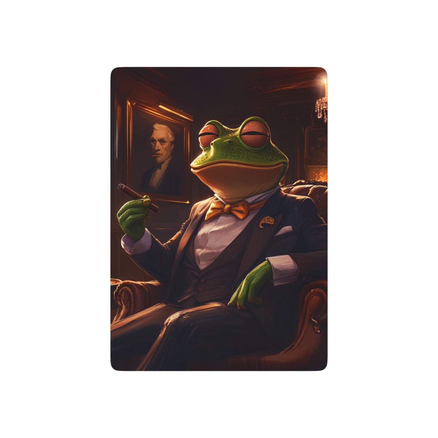 Cigar Lounge Frog Elegant Poker Playing Cards - Stylish Design for Card Games