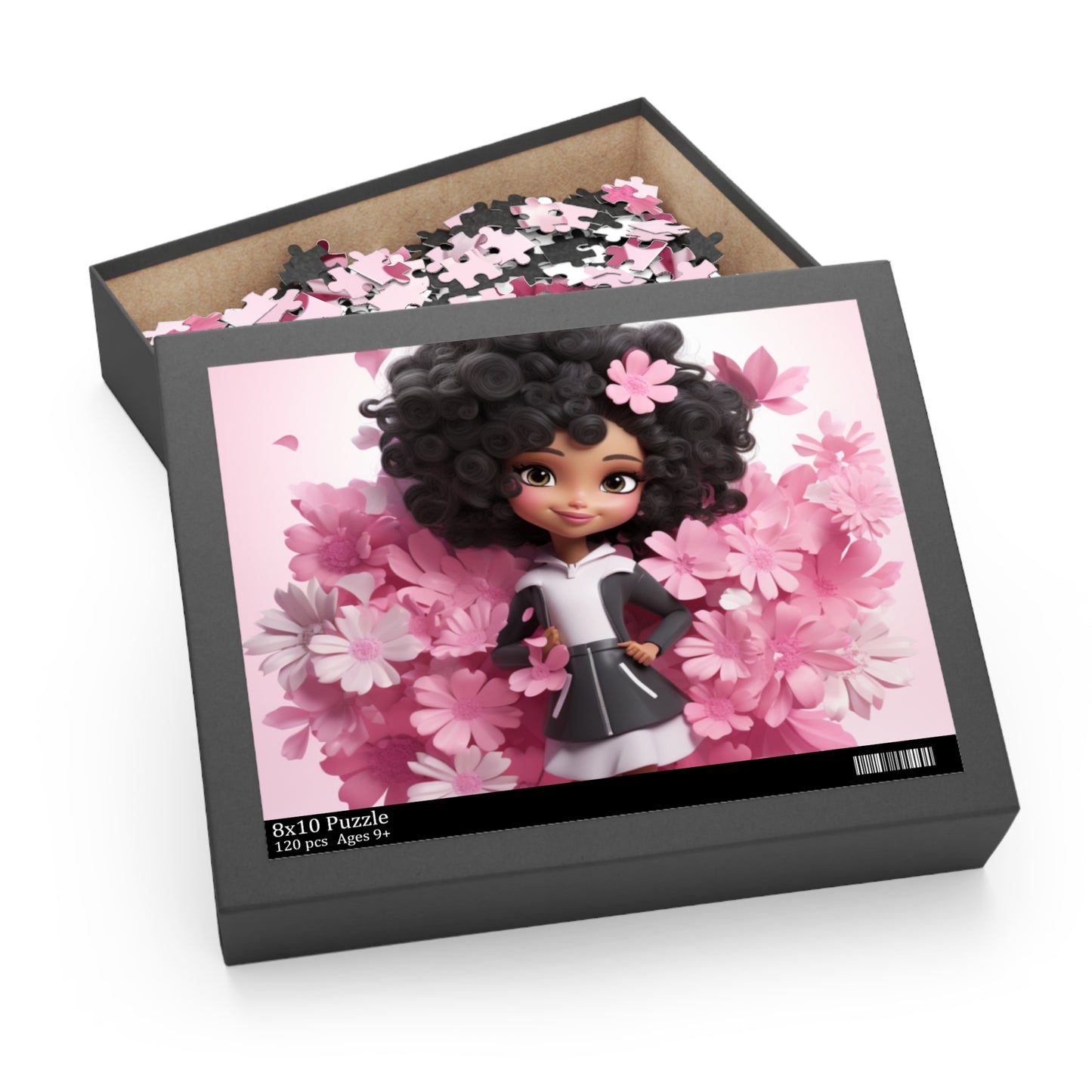 Beautiful Black Fairy (Pink) Jigsaw Puzzle (120, 252, 500-Piece)