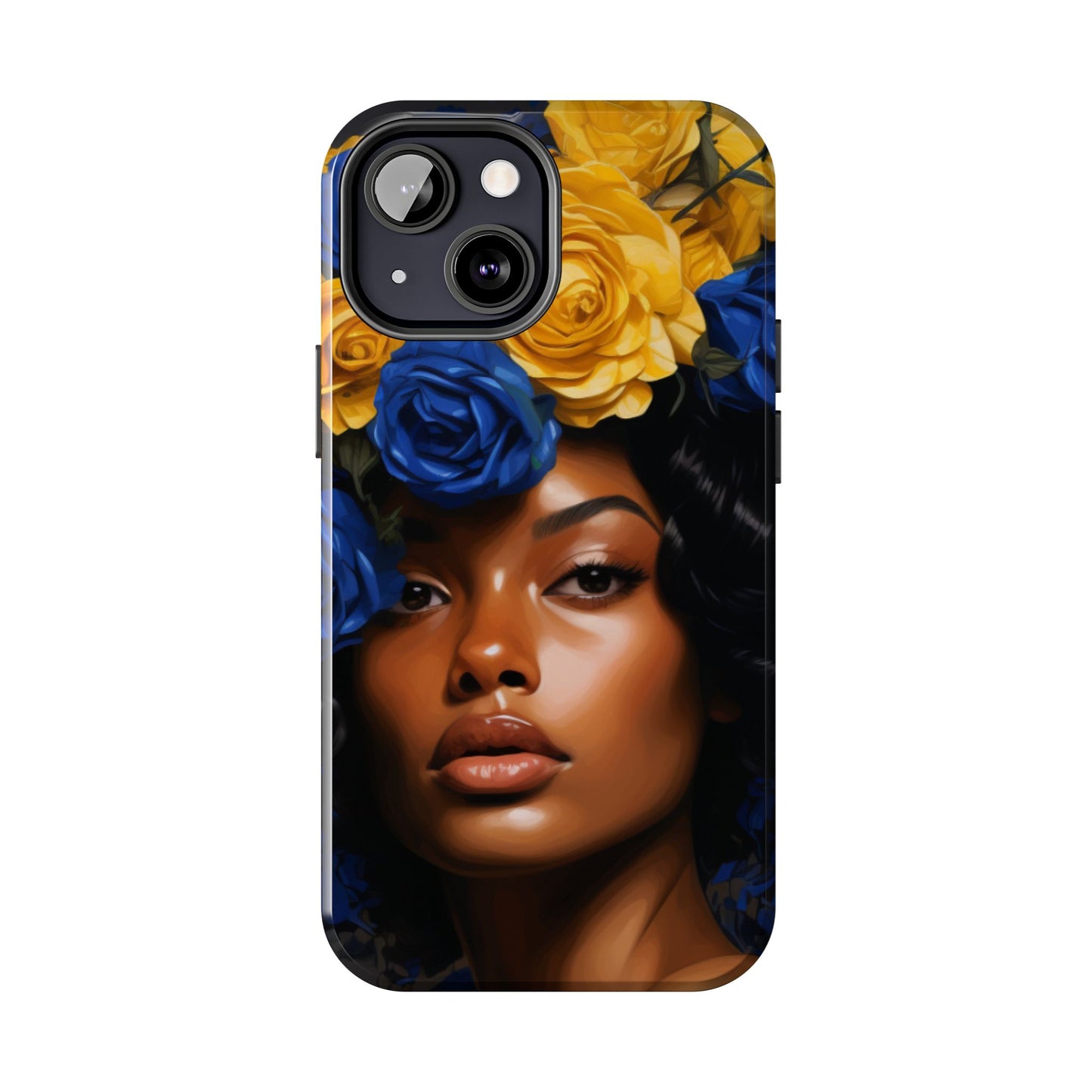 Stunning in Blue and Gold Beautiful Black Woman Tough Phone Case