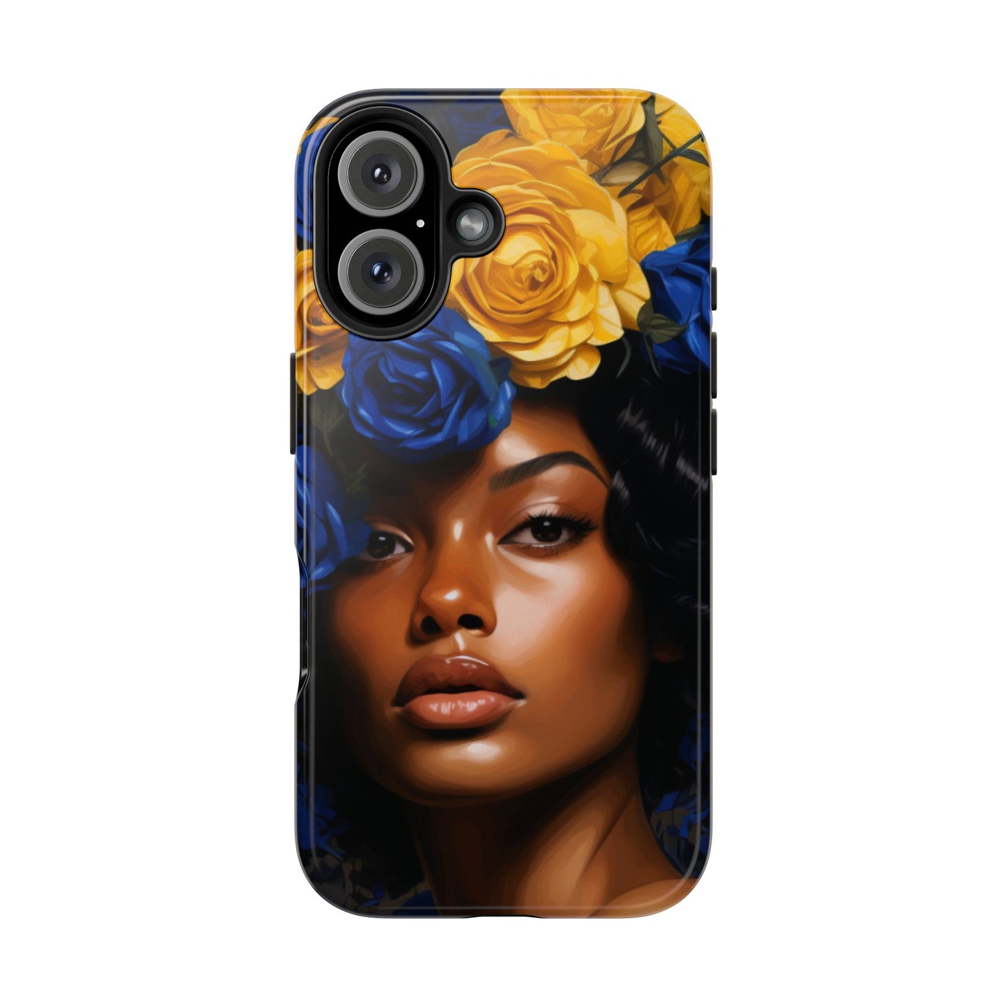 Stunning in Blue and Gold Beautiful Black Woman Tough Phone Case