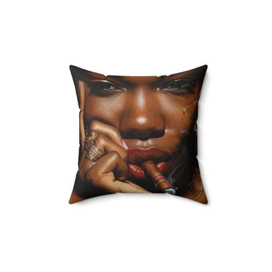 Cigar Diva Spun Polyester Square Pillow