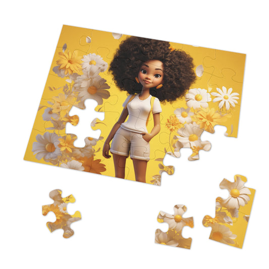 Beautiful Black Fairy (Yellow) Jigsaw Puzzle - 30 Pieces