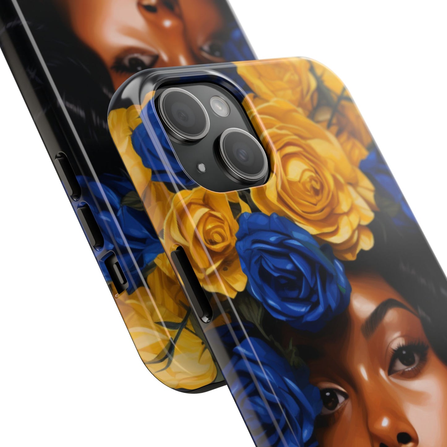 Stunning in Blue and Gold Beautiful Black Woman Tough Phone Case