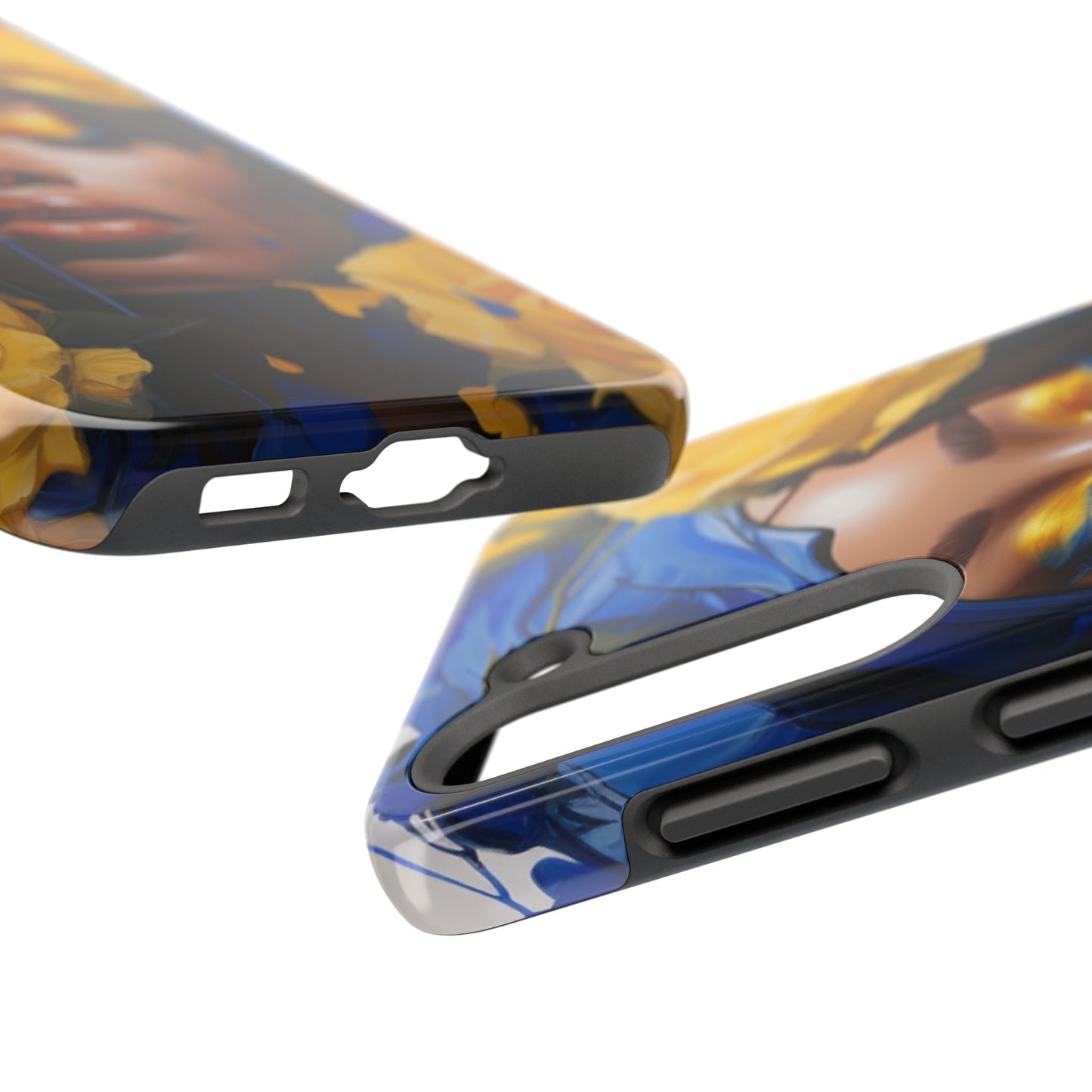 Stunning in Blue and Gold Beautiful Black Woman Tough Phone Case