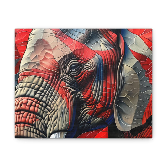 Red Elephant Canvas Wrap