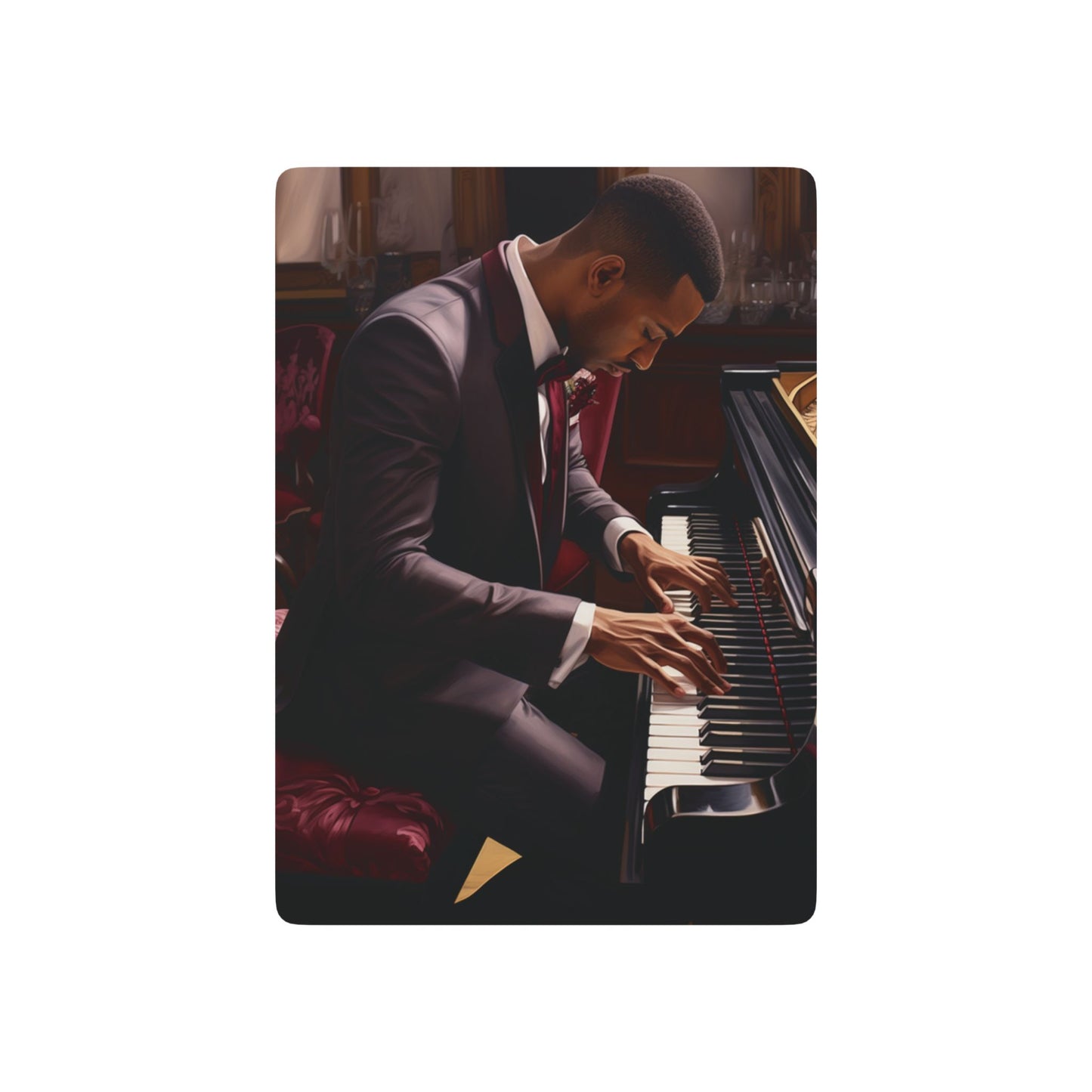 Jazzy Piano Man Poker Playing Cards - Stylish Design for Card Games