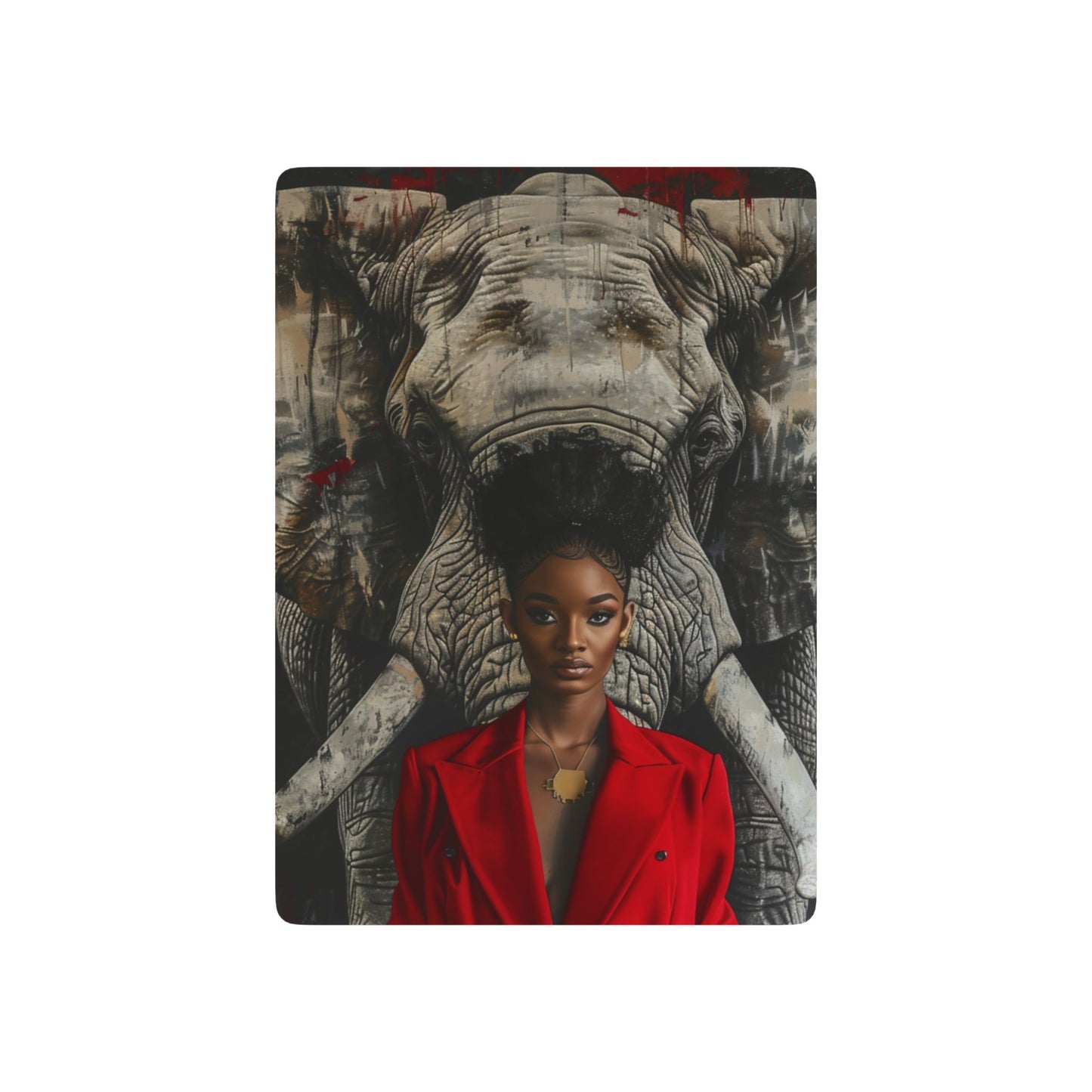 Diva and a Protective Elephant Elegant Poker Playing Cards - Stylish Design for Card Games