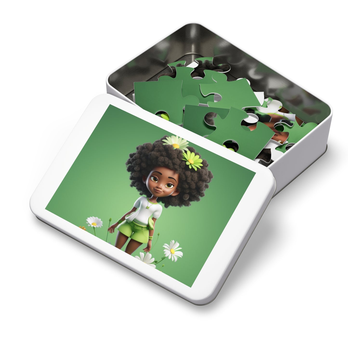 Beautiful Black Fairy (Green) Jigsaw Puzzle - 30 Pieces