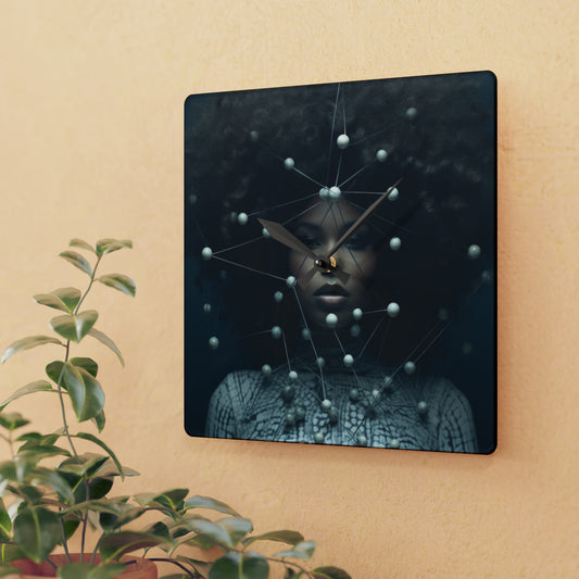 Futuristic Warrior Queen Acrylic Wall Clock