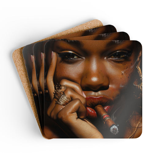 Cigar Diva Corkwood Coaster Set of 4